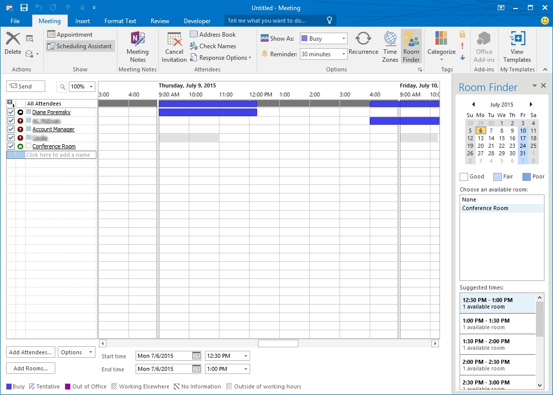 Scheduling Resources For Outlook