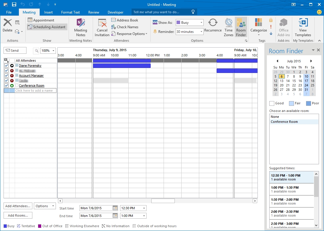 scheduling resources for outlook