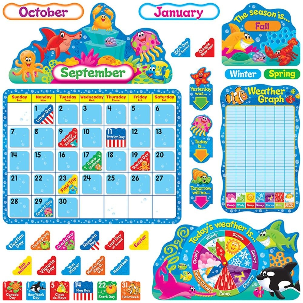 Sea Buddies Calendar Bulletin Board Set