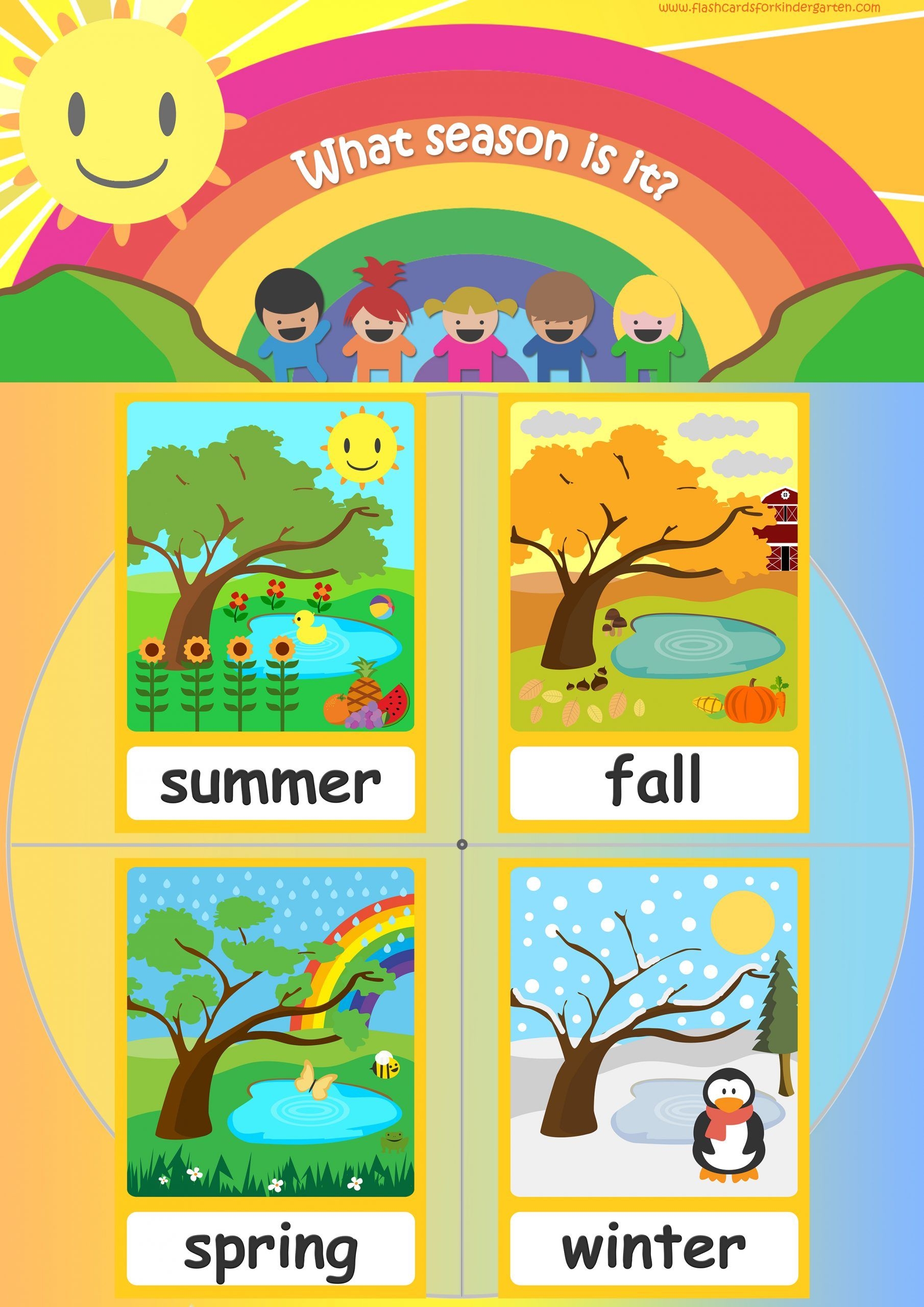 Seasons Flashcards Teach Seasons Free Flashcards & Posters!