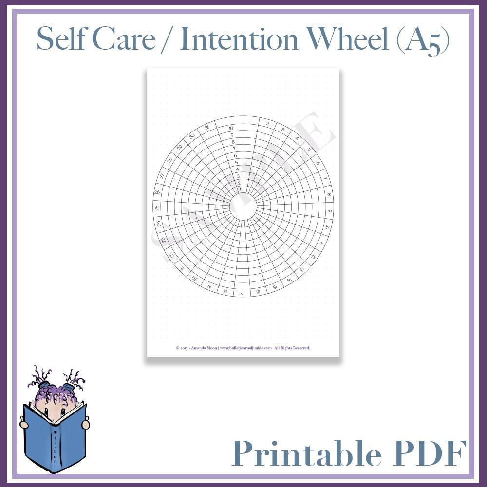 self care / intention wheel calendar planner bullet
