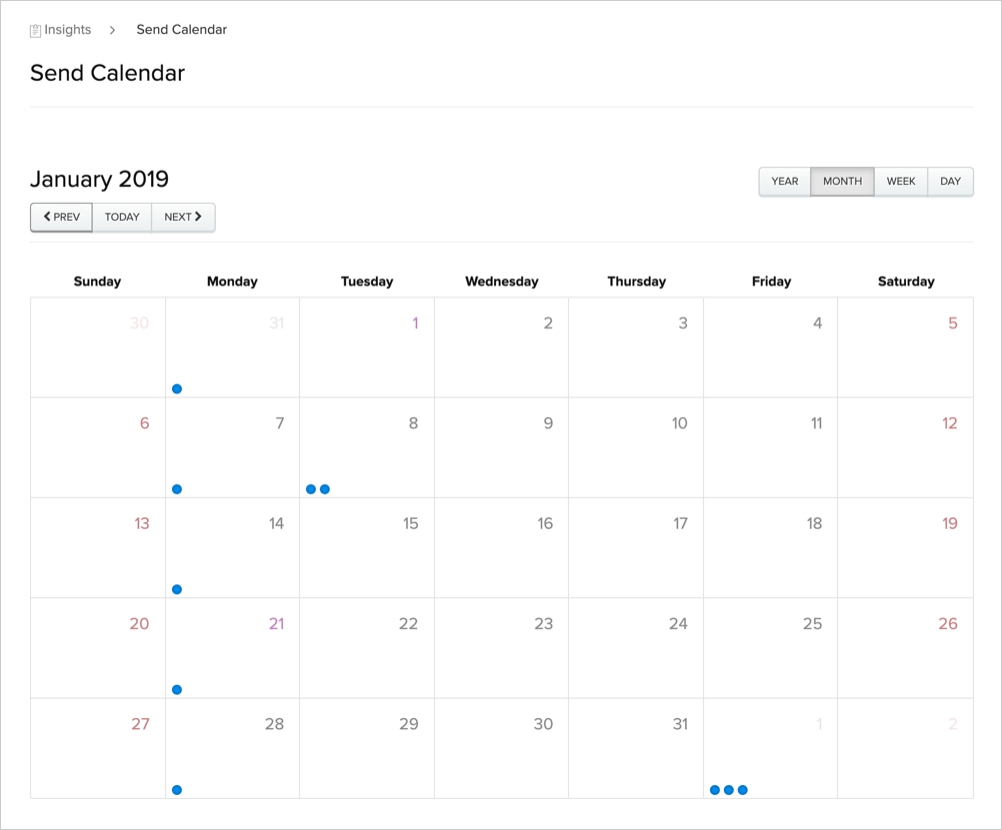 send calendar – iterable support center