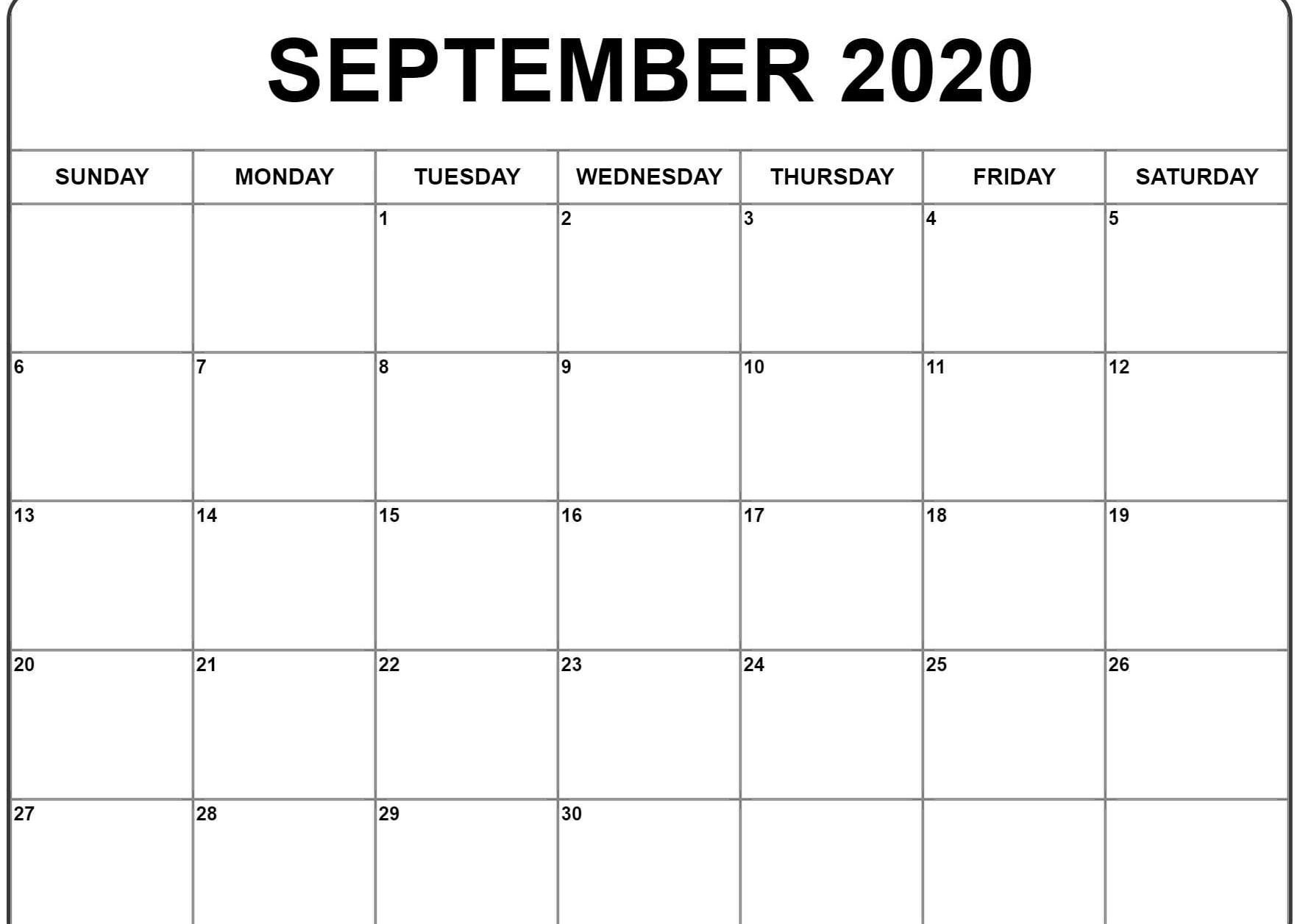 september 2020 calendar | calendar template, printable