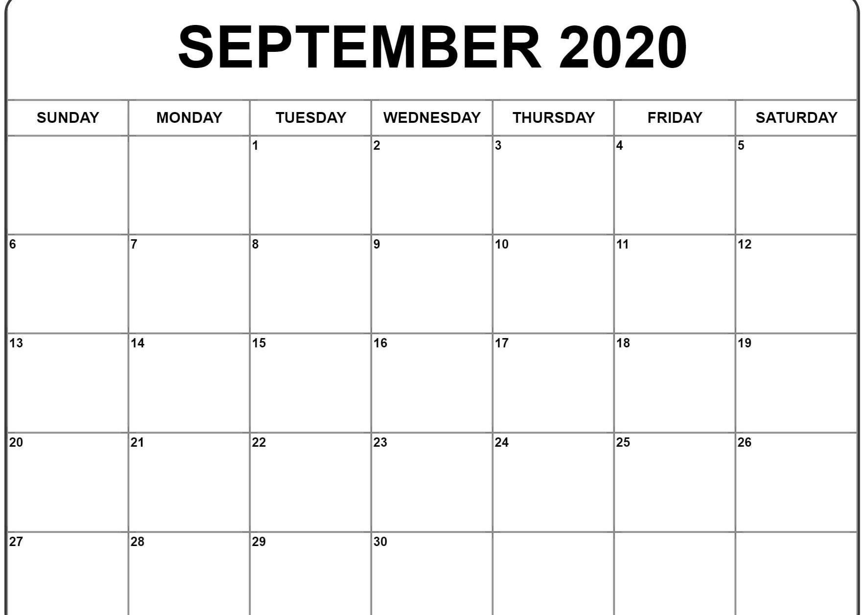 September 2020 Calendar | Calendar Template, Printable