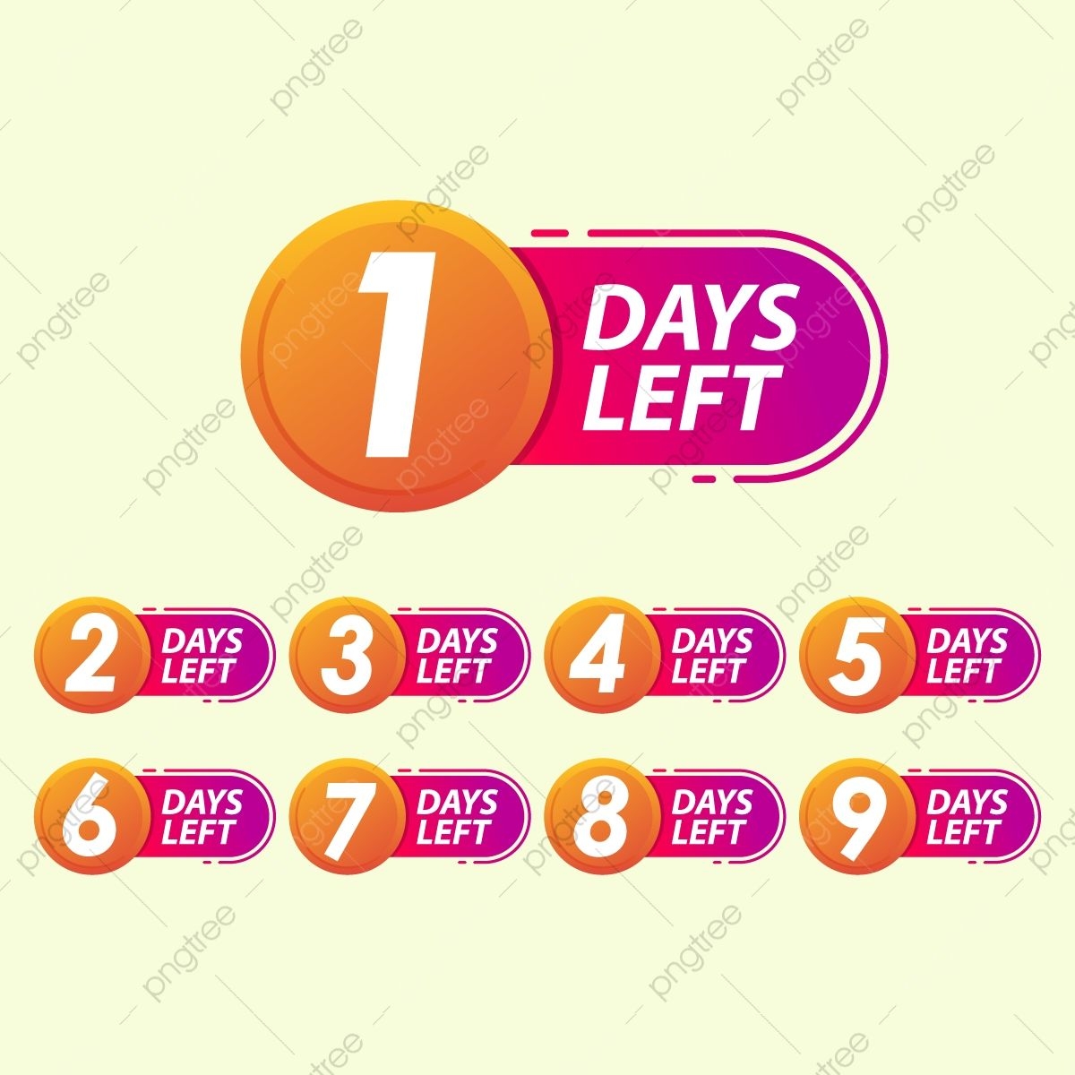 set of number days left countdown template, countdown, day