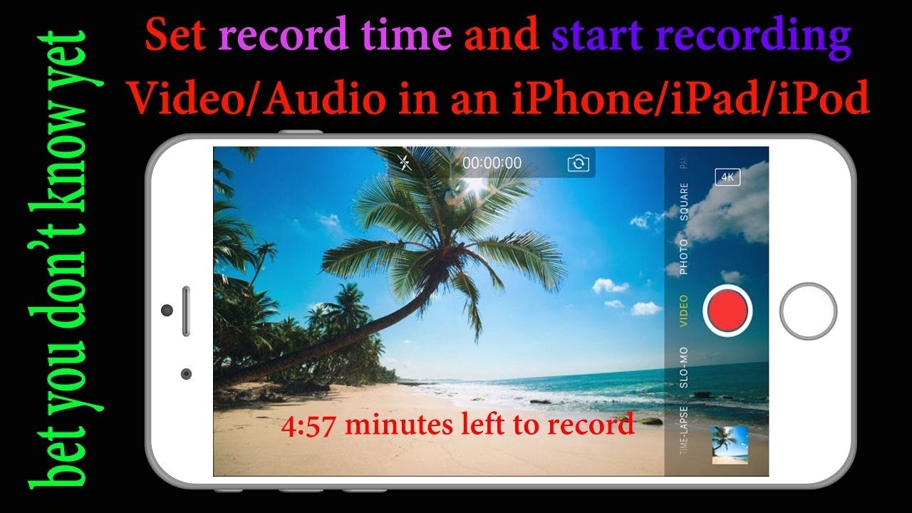 Set Timer And Record Audio/video On An Iphone/ipad/ipod