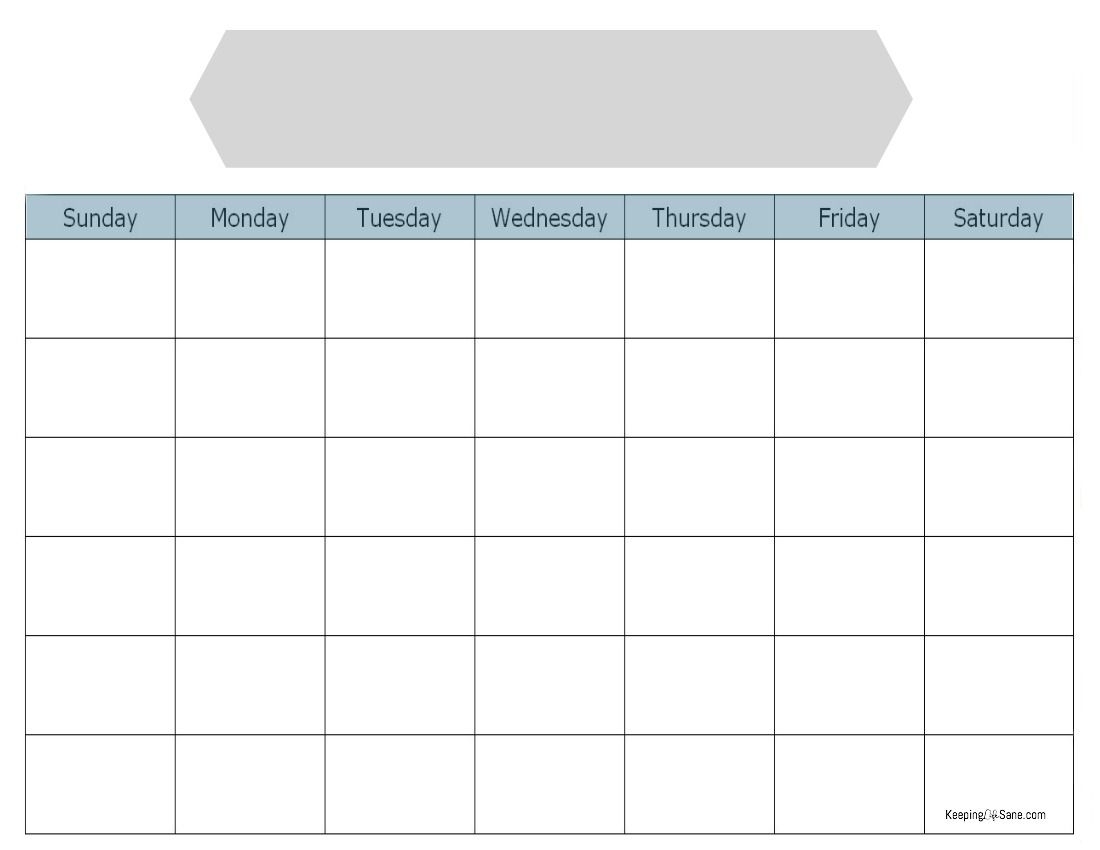Simple Blank Calendar To Print For Free Keeping Life Sane