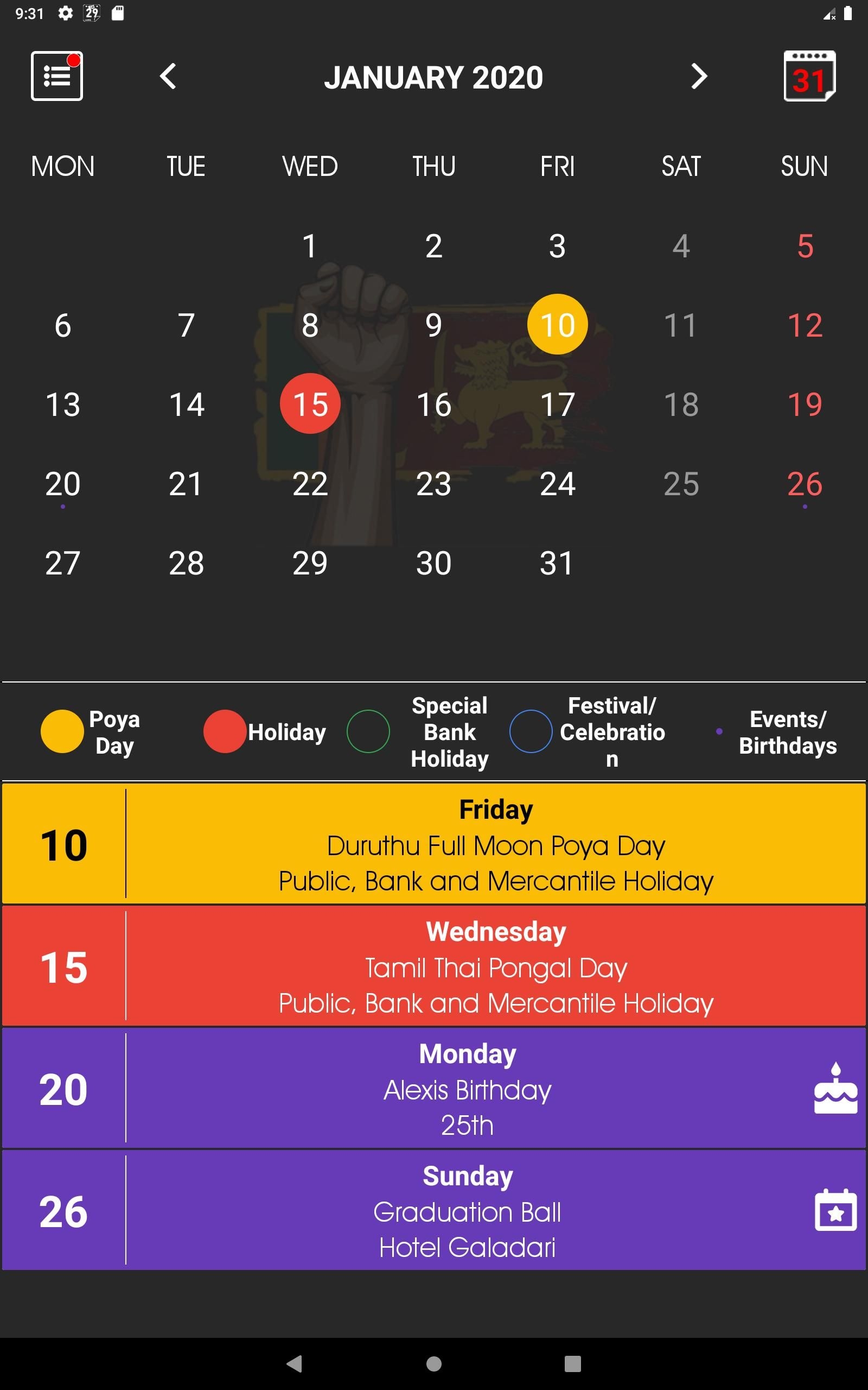 sri lanka calendar 2020 🇱🇰 ¦ sinhala ¦ holidays for