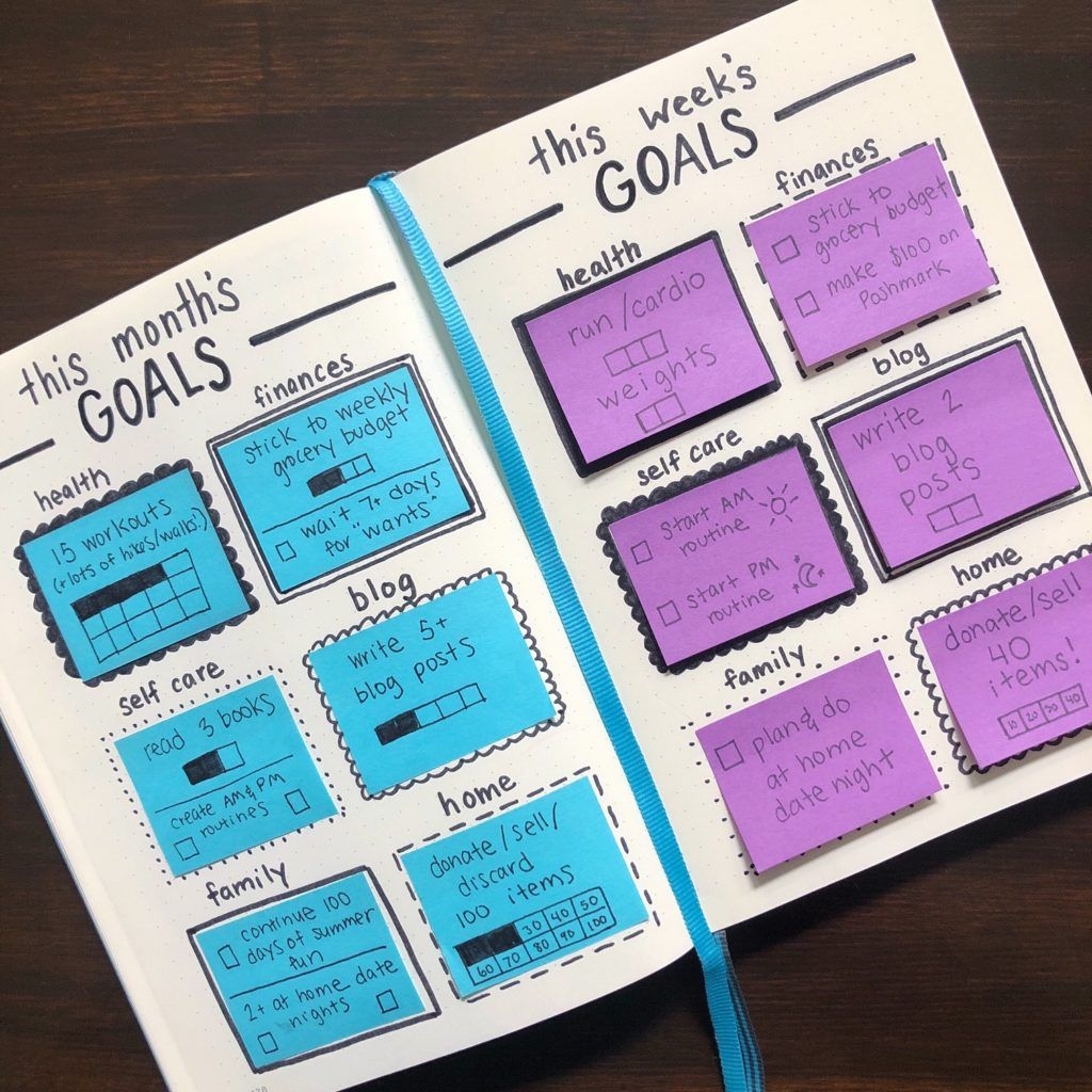 sticky note goal setting printables – let&#039;s live and learn