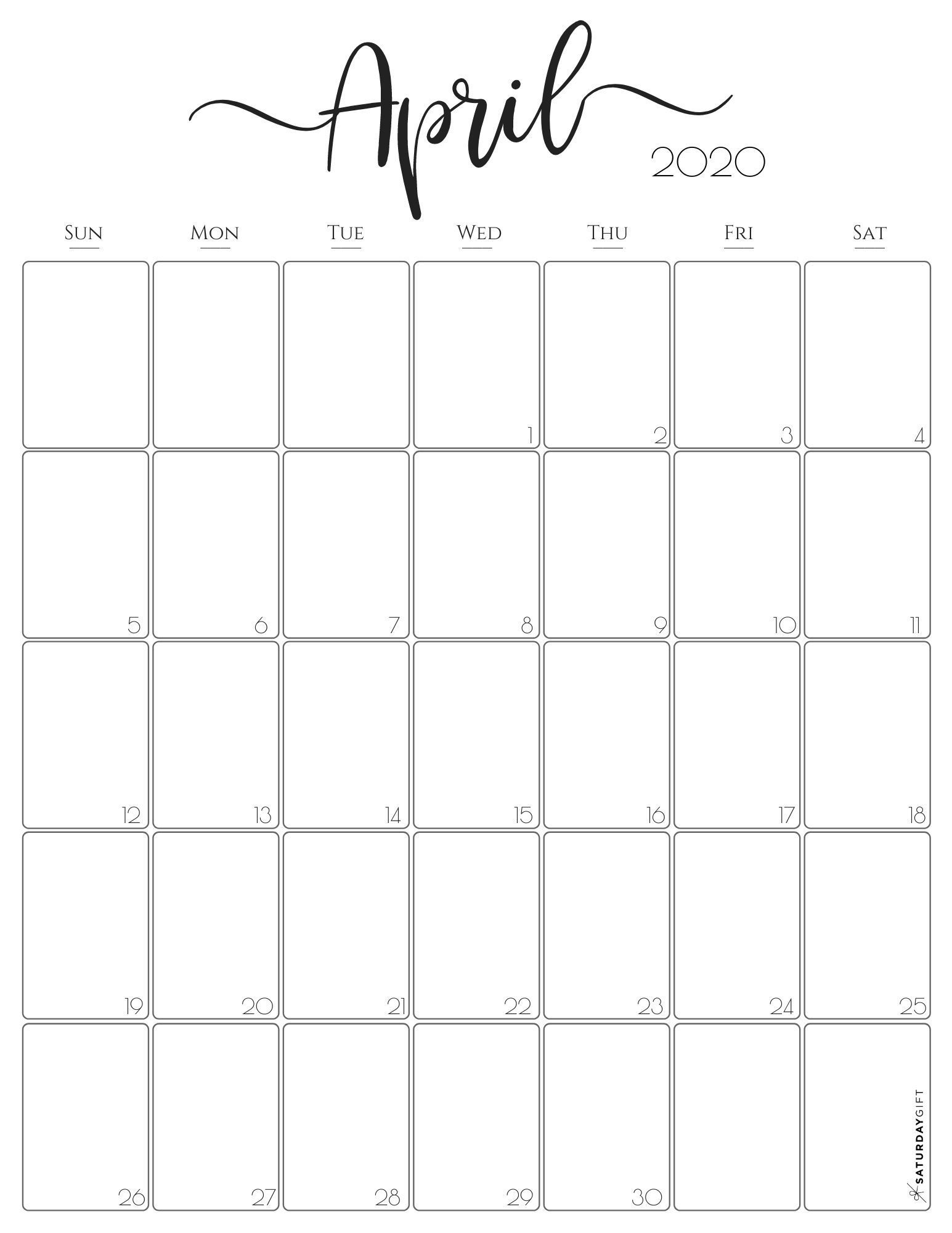 stylish vertical 2020 monthly calendar {free printables} in