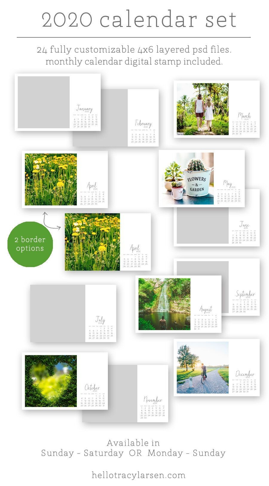 The 2020 Calendar Set (with Images) | Calendar, Print