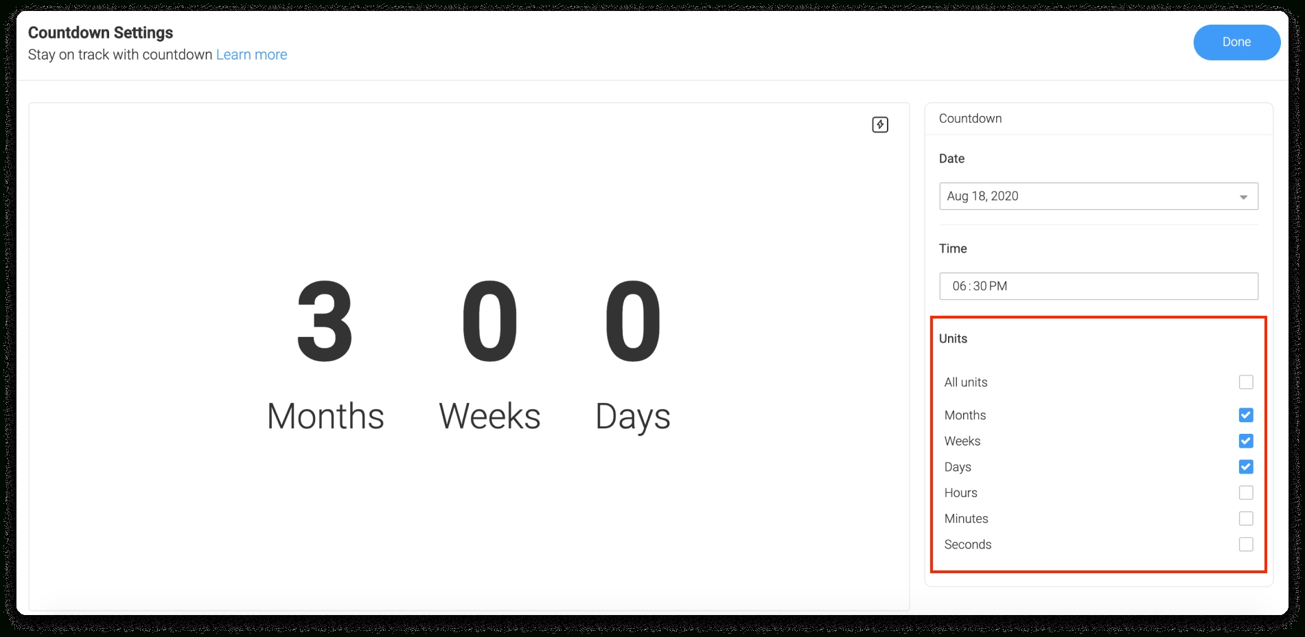 The Countdown Widget – Support
