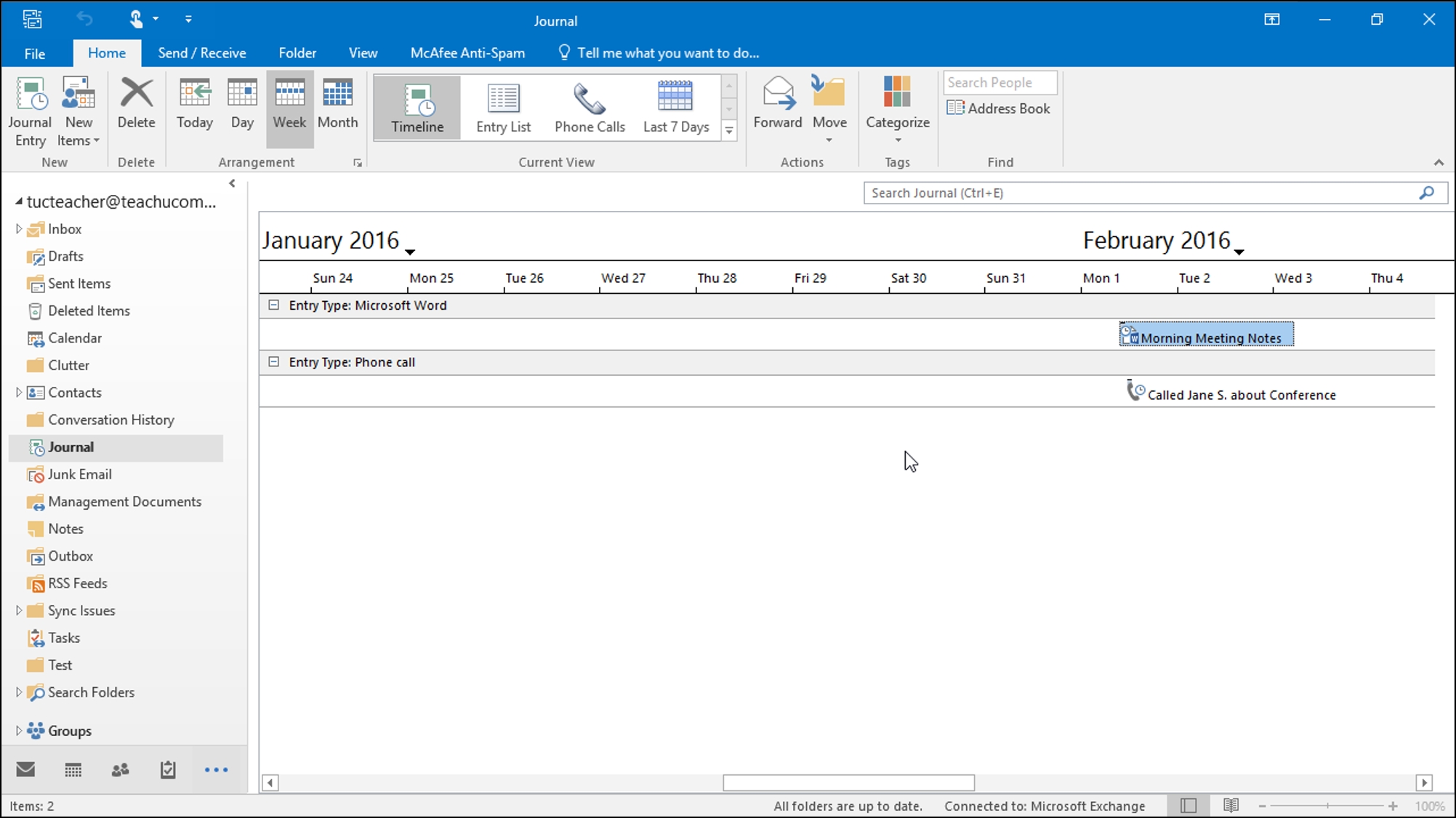 The Journal Folder In Outlook Tutorial Teachucomp, Inc