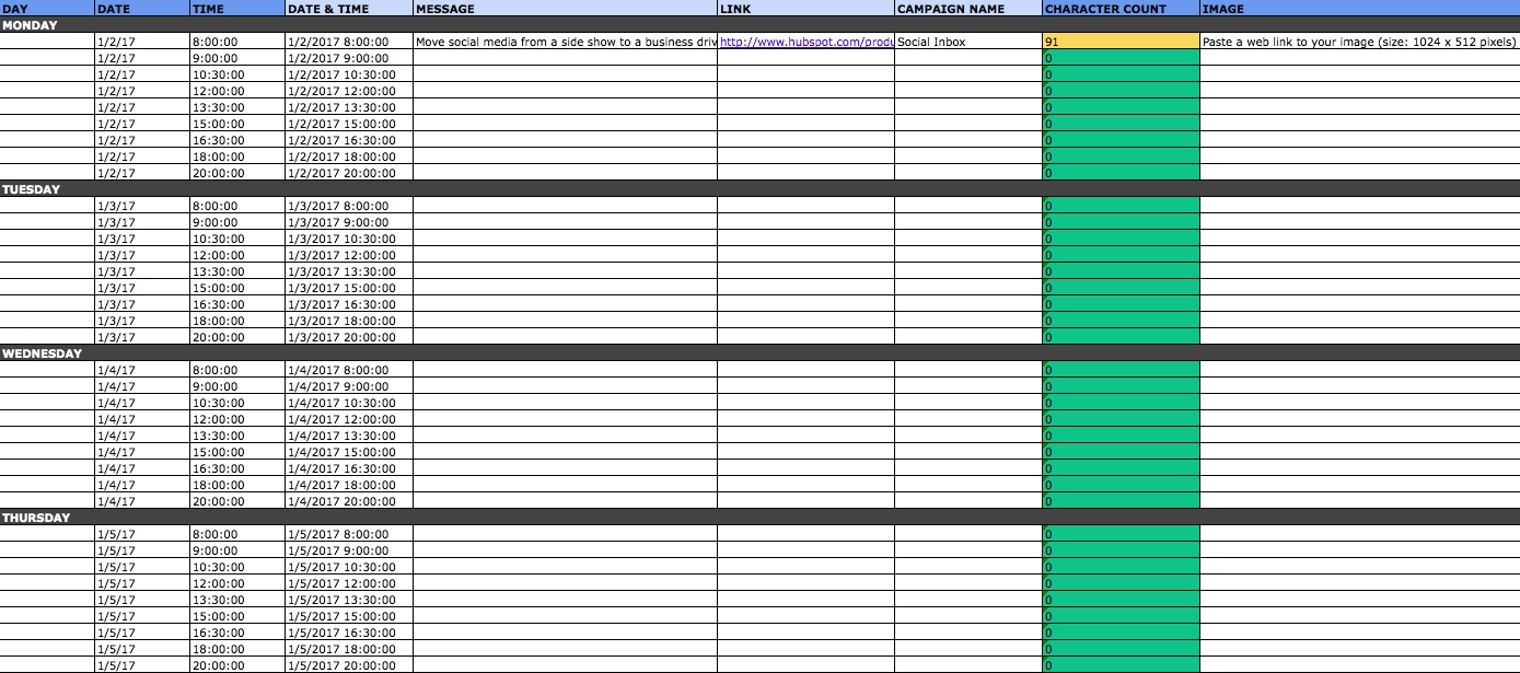 the social media content calendar template every marketer