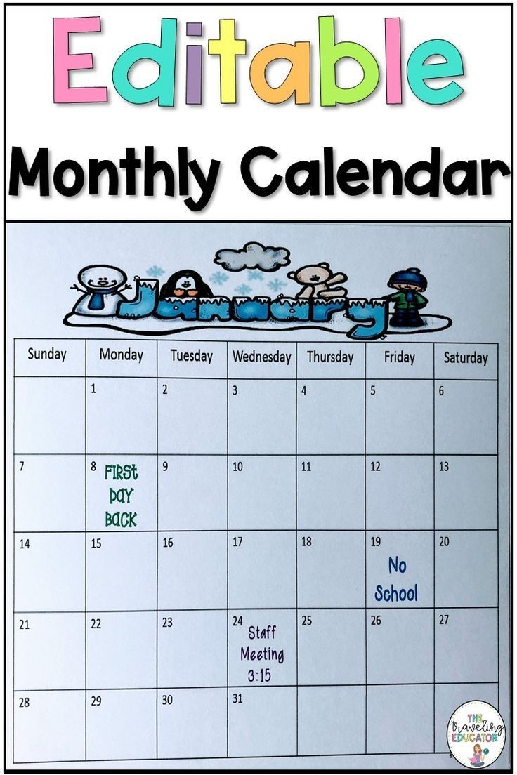 these monthly calendars make it easier for teachers to stay