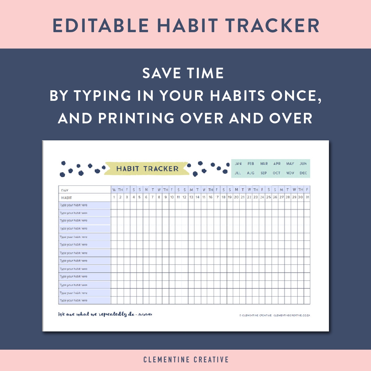 this free printable habit tracker will help you reach your goals