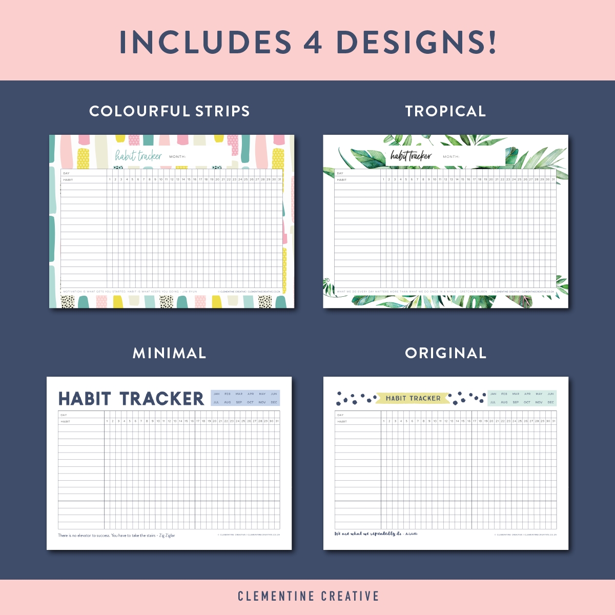 This Free Printable Habit Tracker Will Help You Reach Your Goals