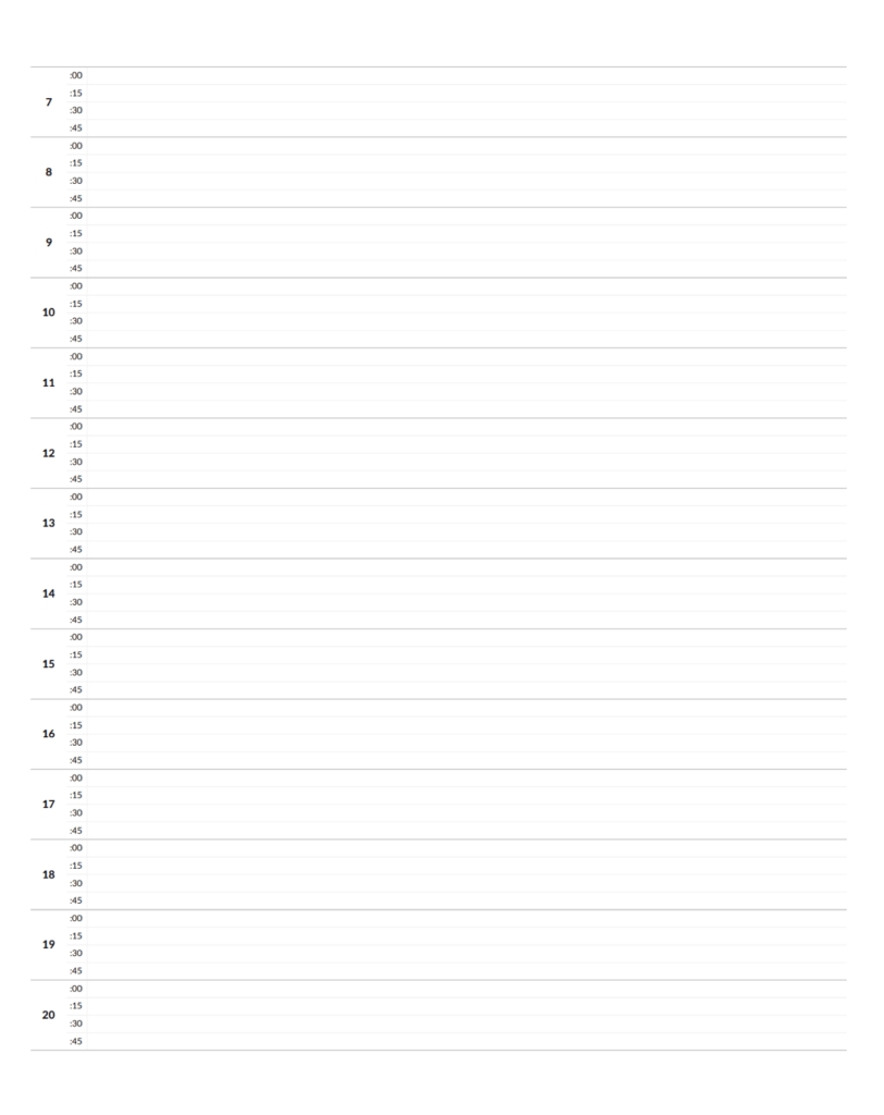 time management worksheet for accurate time blocking