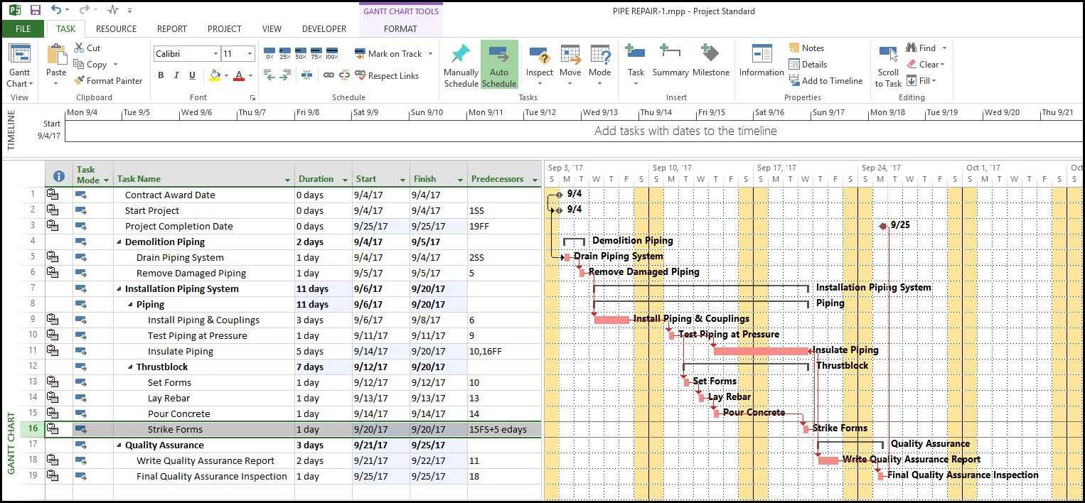 translating a primavera p6 24 hour lag to microsoft project