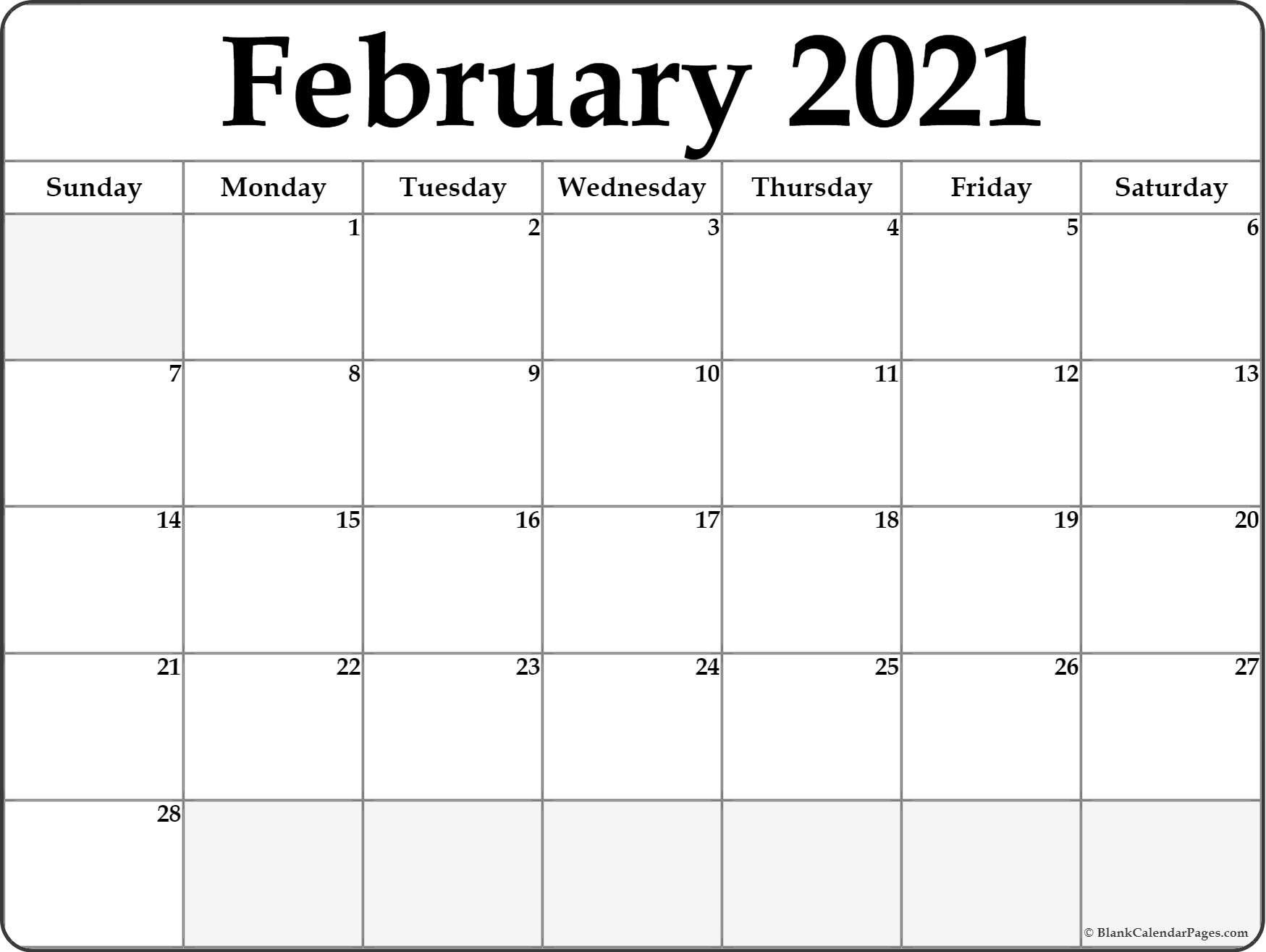 Two Month 2021 Calendar February March Printable | Free