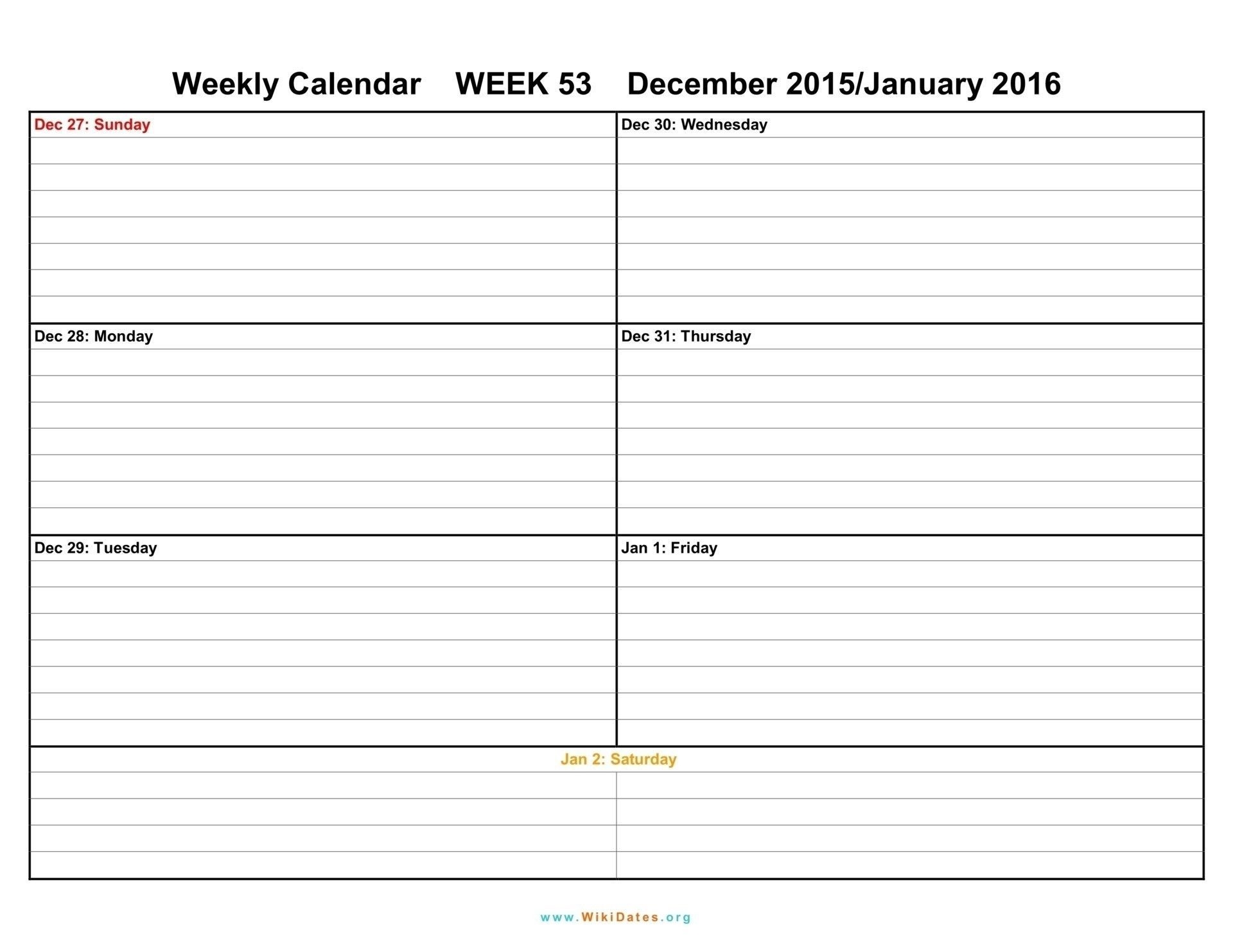 Two Weeks Calendar Template Week Blank Printable Weekly