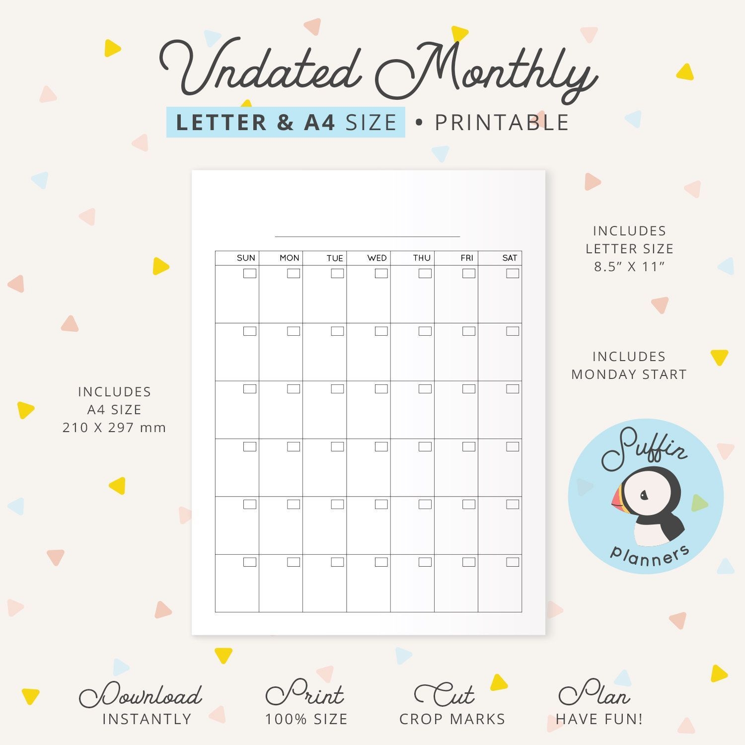 Monthly Calendar Binder - Example Calendar Printable