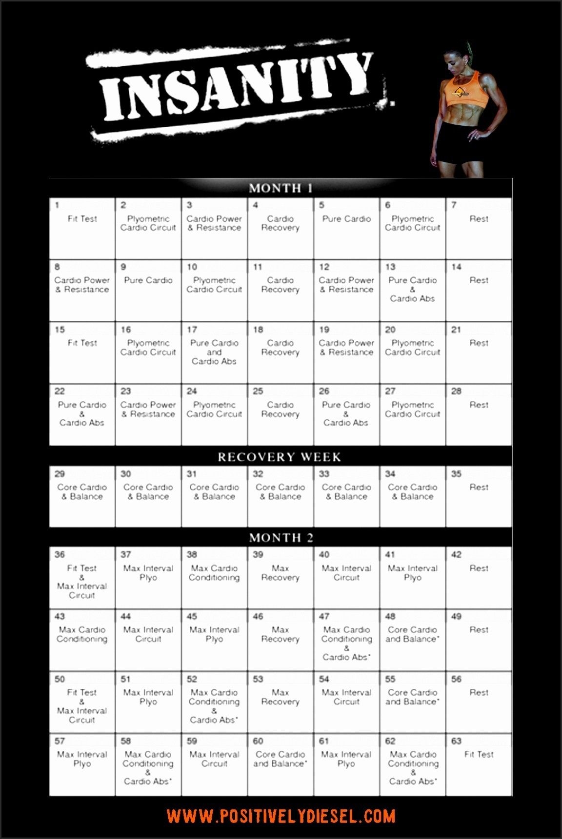 Unique Printable Insanity Calendar | Free Printable Calendar