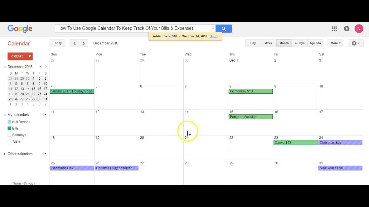 Use Google Calendar To Keep Track Of Your Bills & Expenses