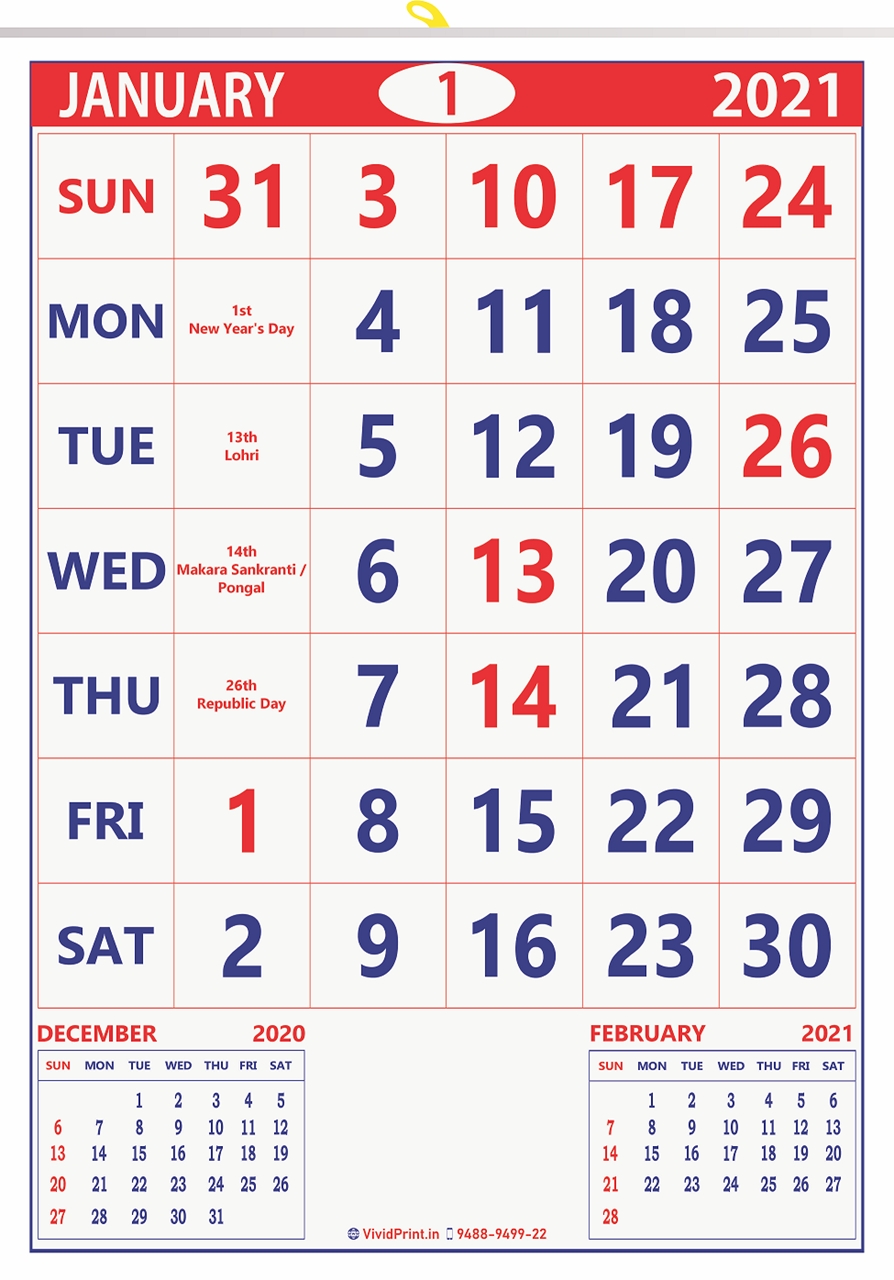 v801 special 13x19&quot; 12 sheeter monthly calendar printing 2021