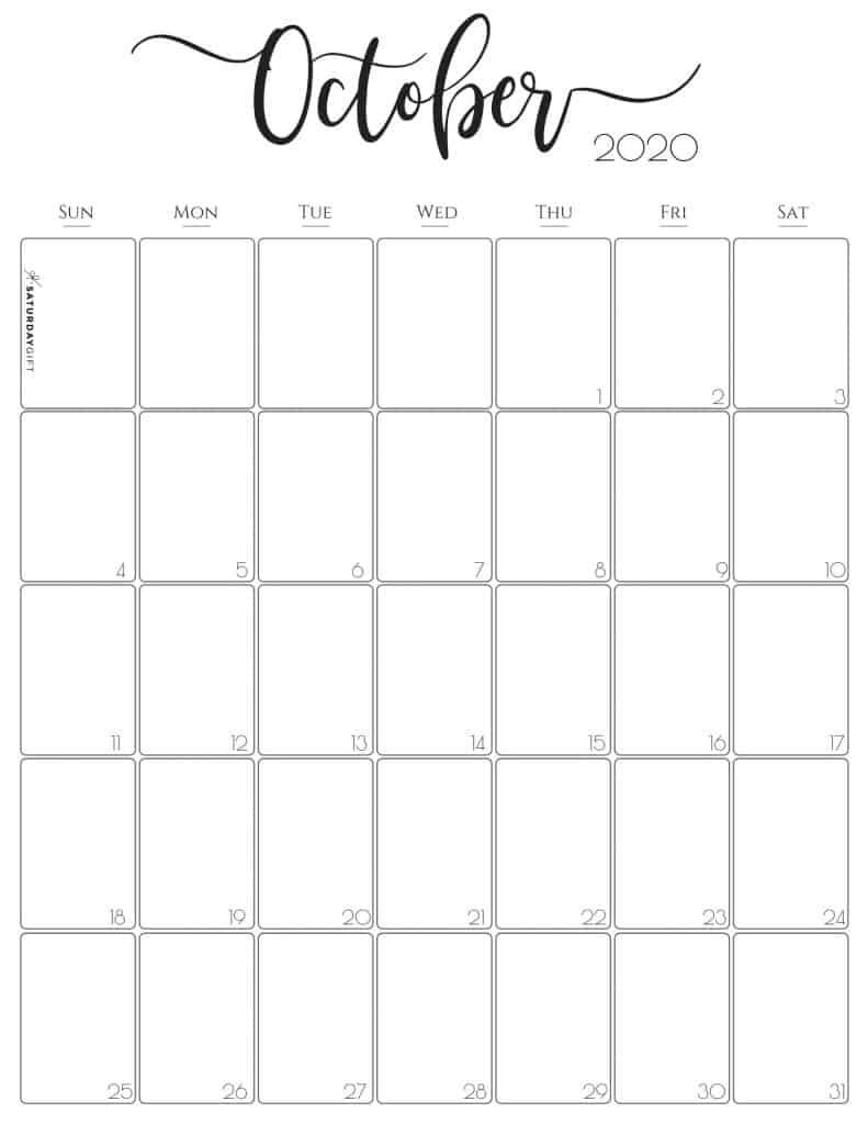 Vertical 2020 Monthly Calendar Stylish (& Free
