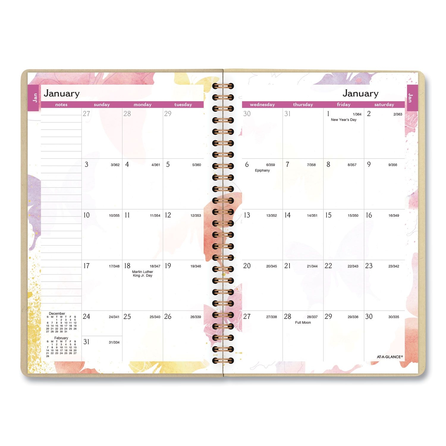 watercolors weekly/monthly planner, 8 5 x 5 5, watercolors