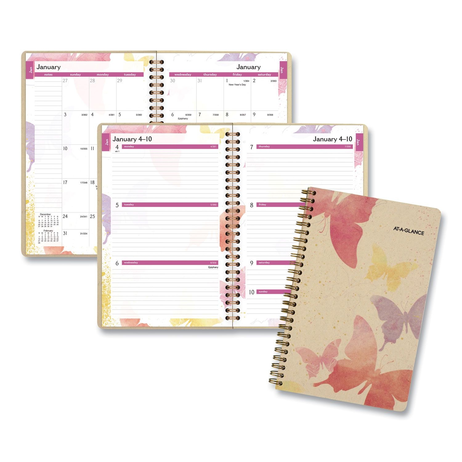 watercolors weekly/monthly planner, 8 5 x 5 5, watercolors