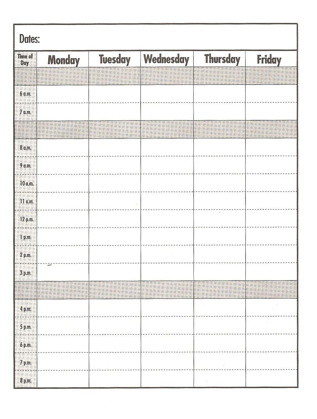weekday #schedule template/print out #education #school