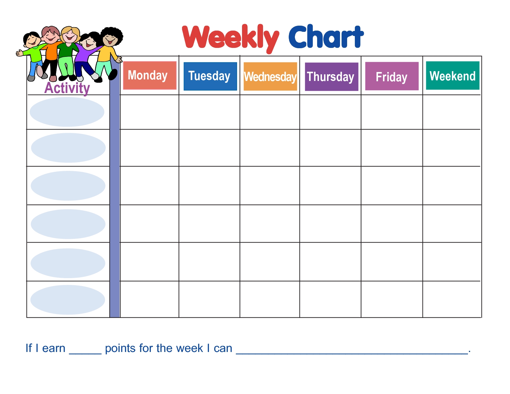 Weekly Behavior Chart Template | Behavior Sticker Chart