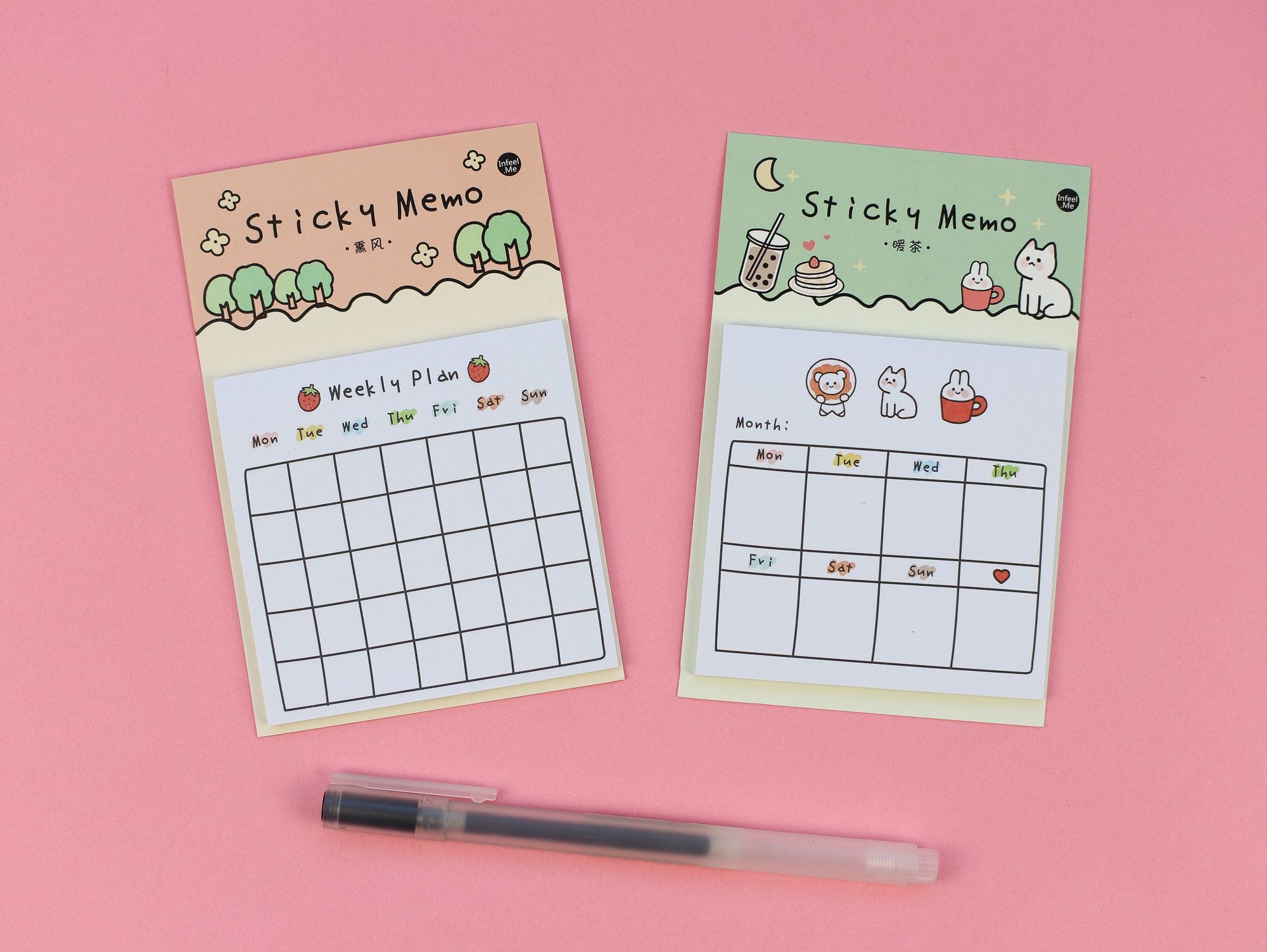 weekly &amp; monthly spread sticky notes