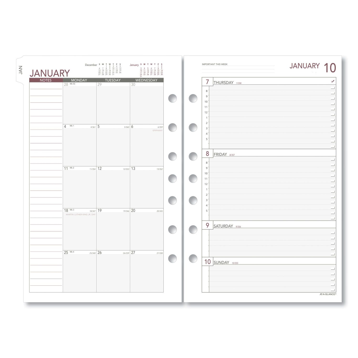 Weekly Planning Pages Refill, 8 5 X 5 5, 2021