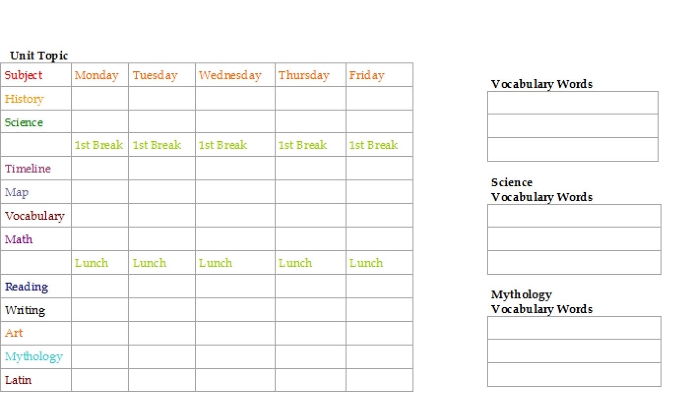 Weekly Schedule Grid Template Ten Easy Ways To Facilitate