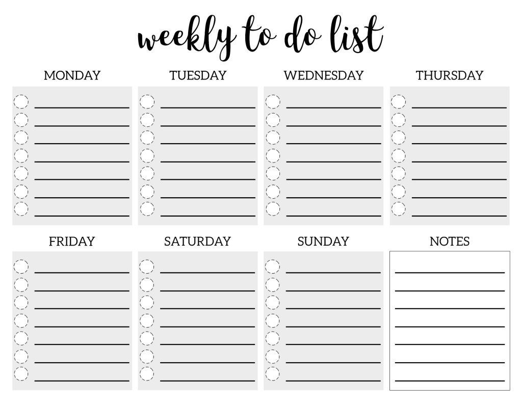 Weekly To Do List Printable Checklist Template | Paper Trail