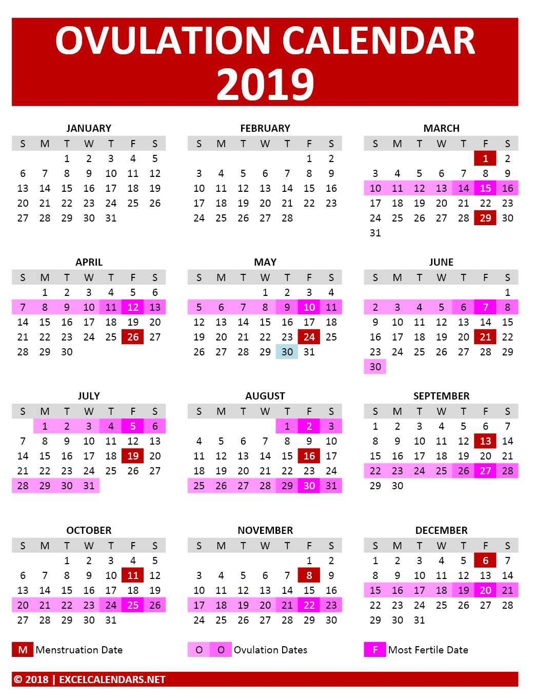 yearly ovulation calendar