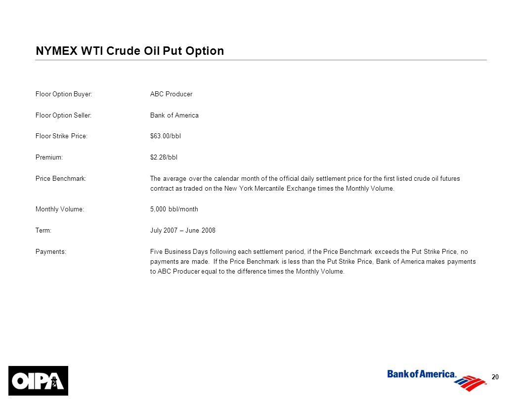 1 Commodity Risk Management For Abc Producer Bank Of America