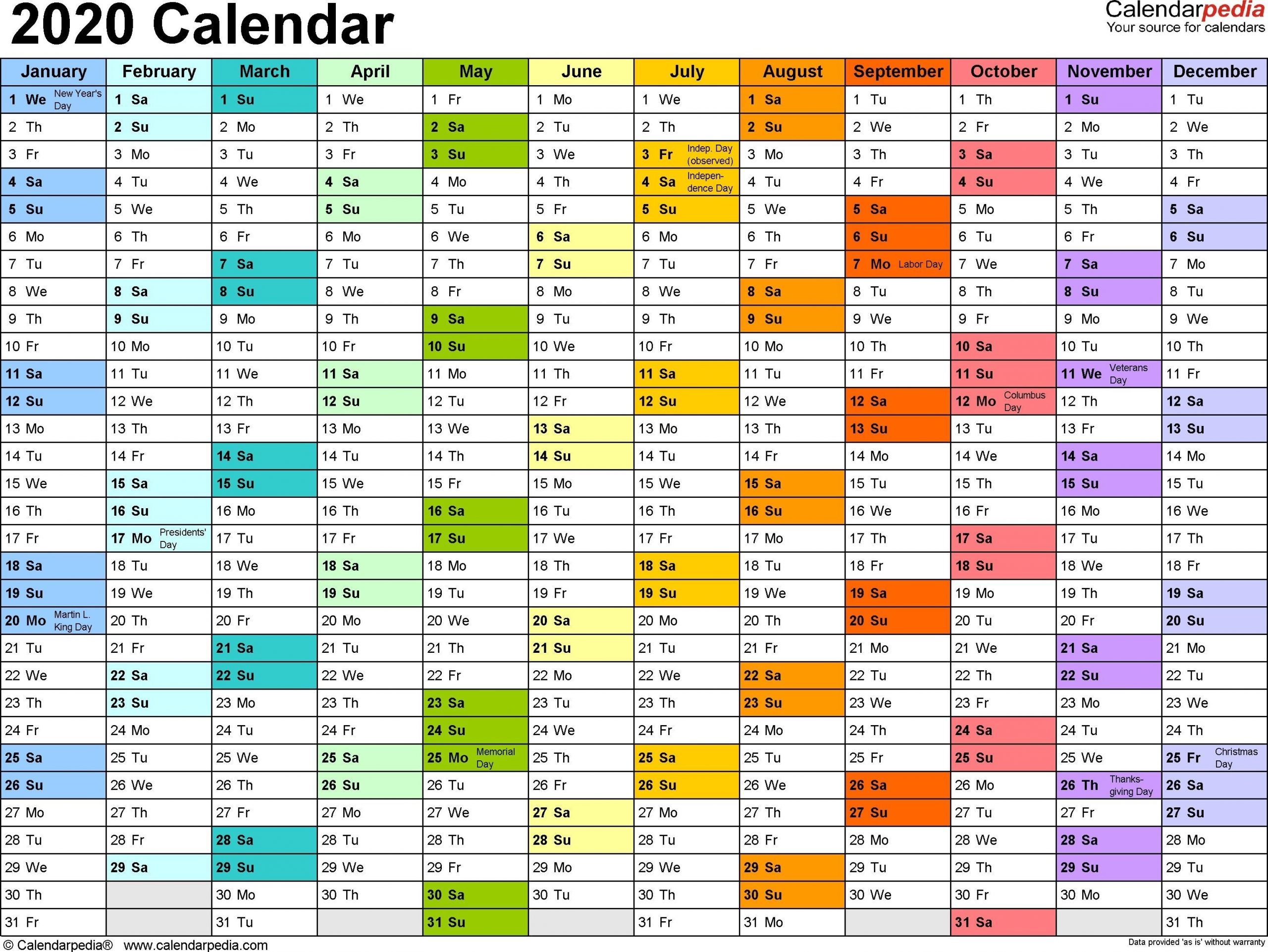 2020 calendar 17 free printable word calendar templates