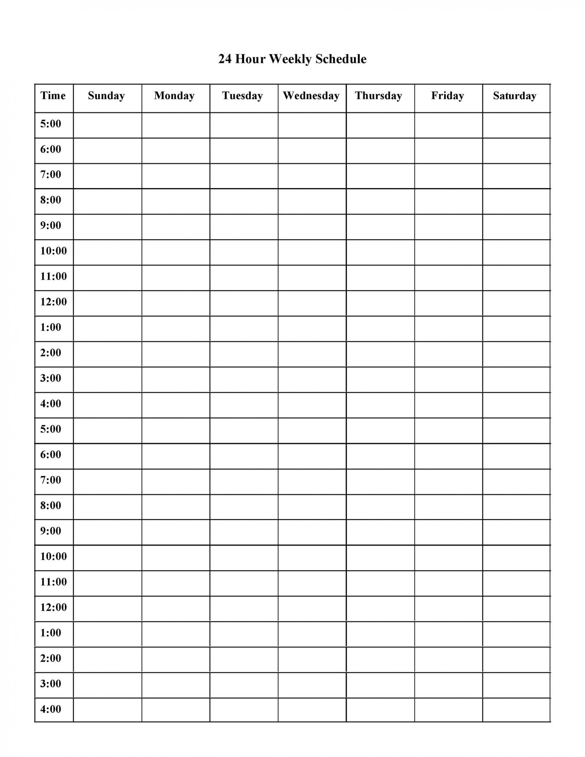 24 Hour Planner Template Addictionary
