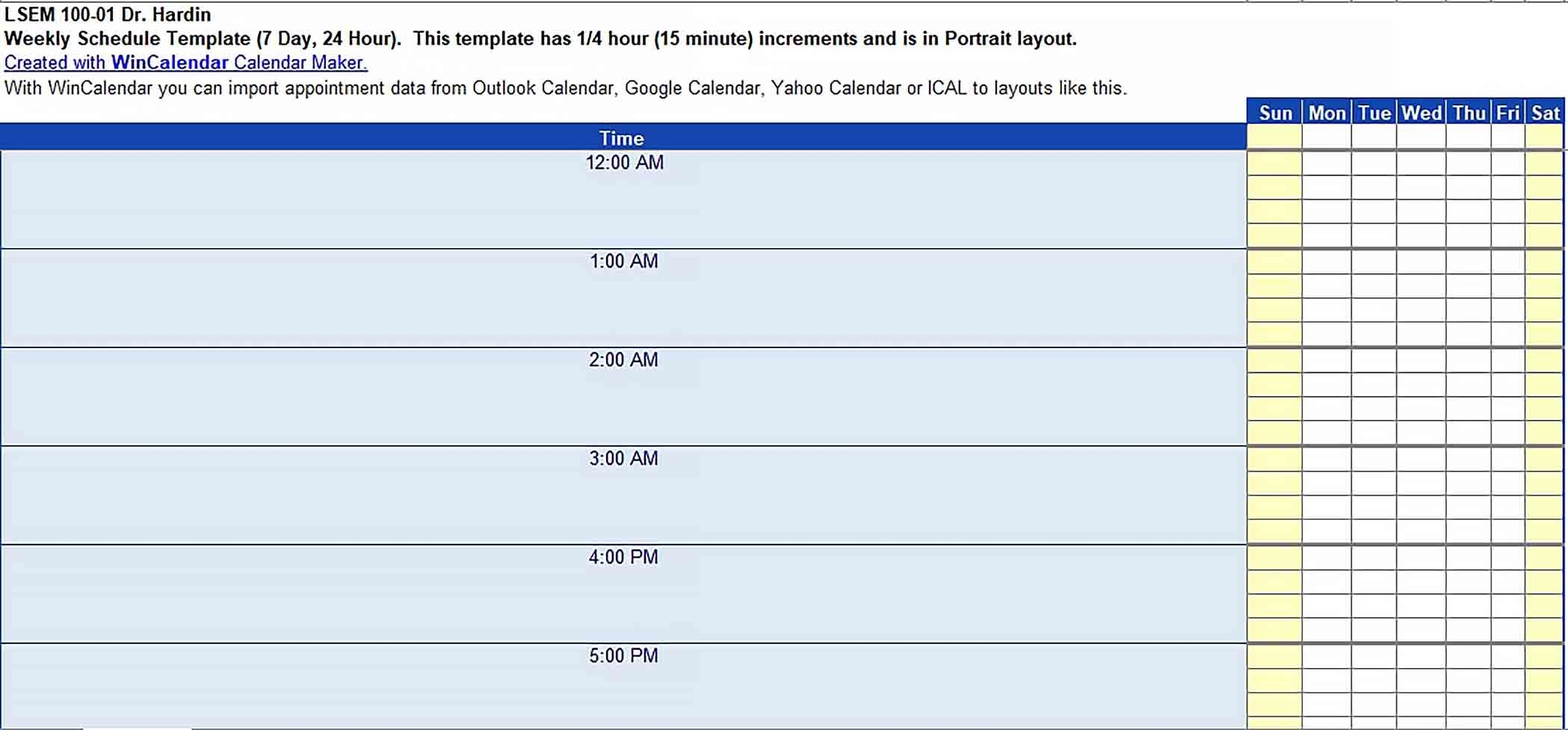 24 Hour Schedule Template Culturopedia