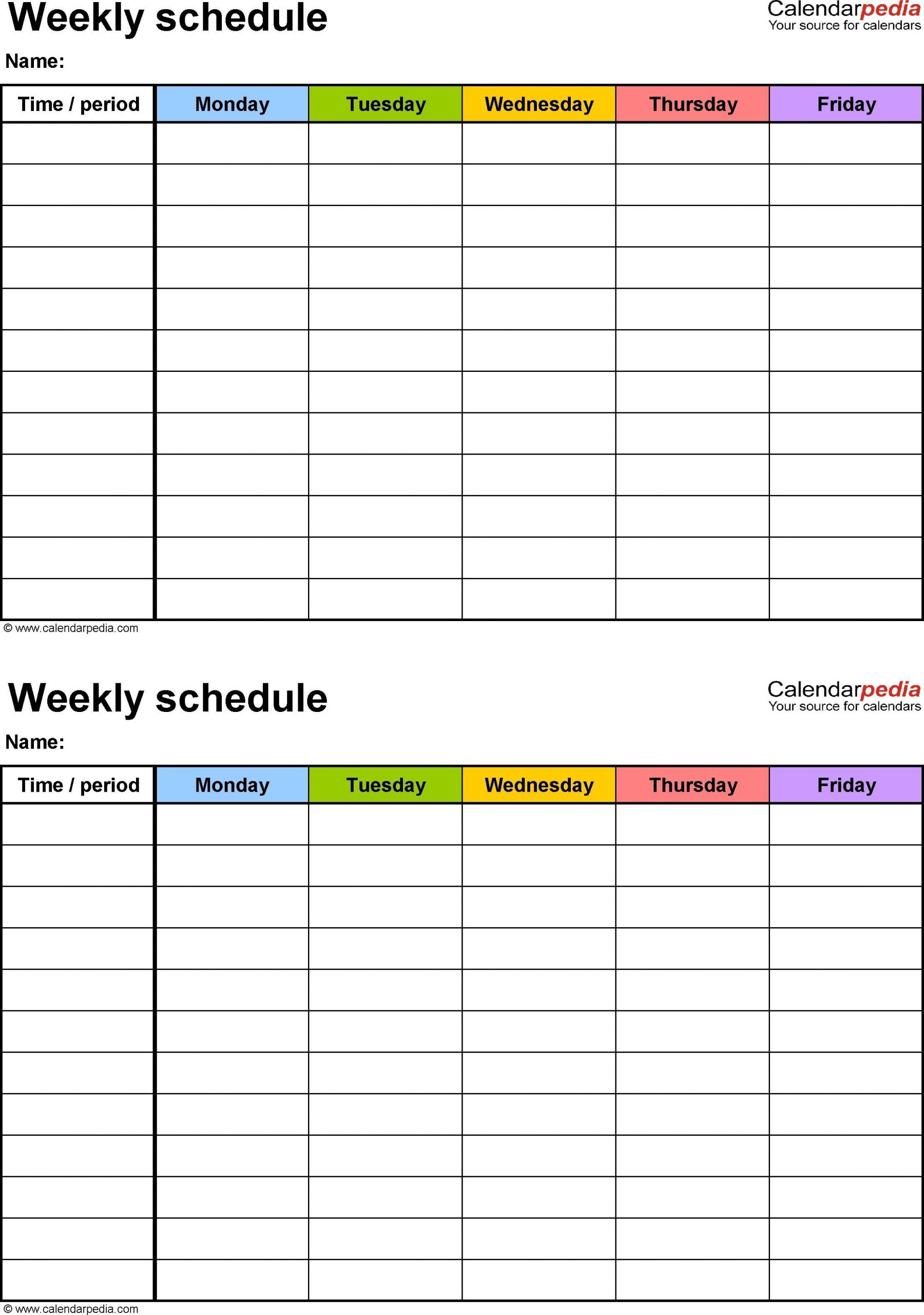 6 week calendar template word | daily schedule template