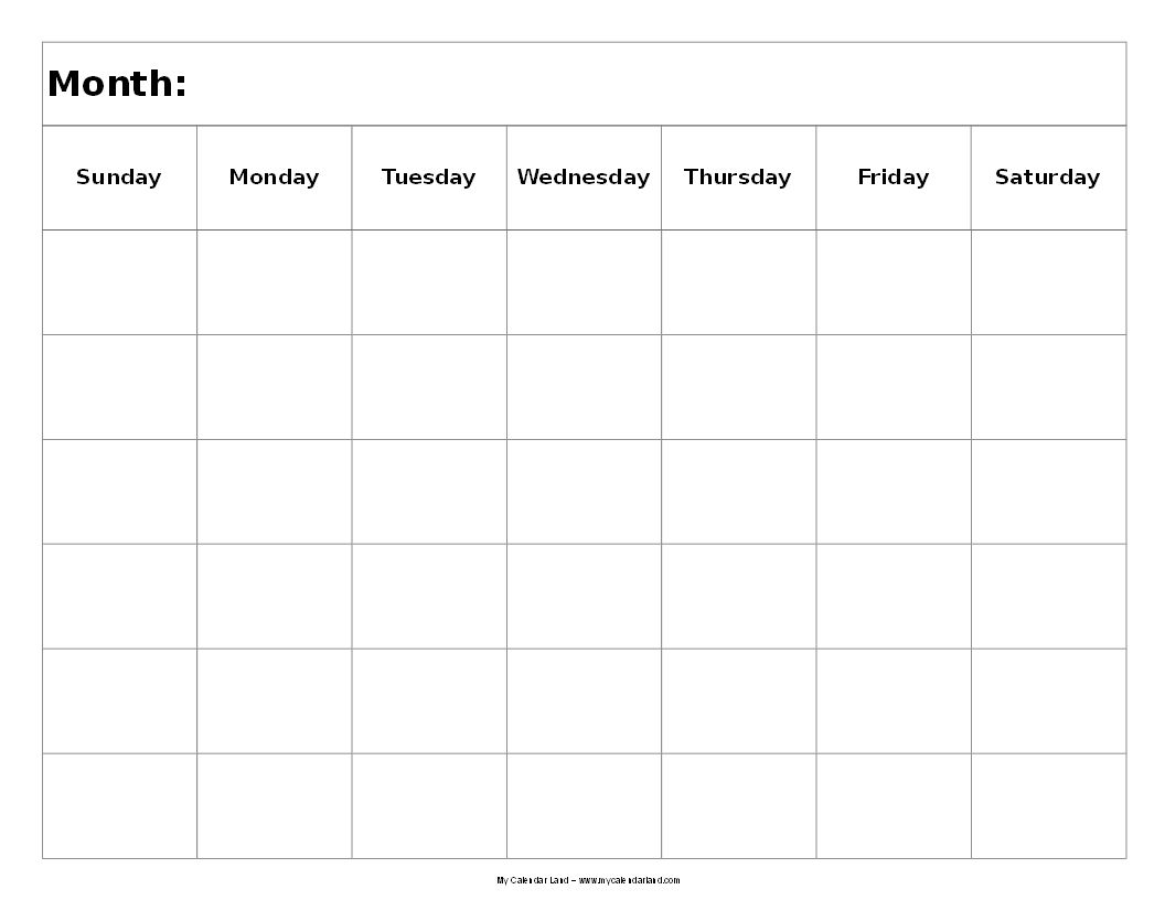 6 week calendar