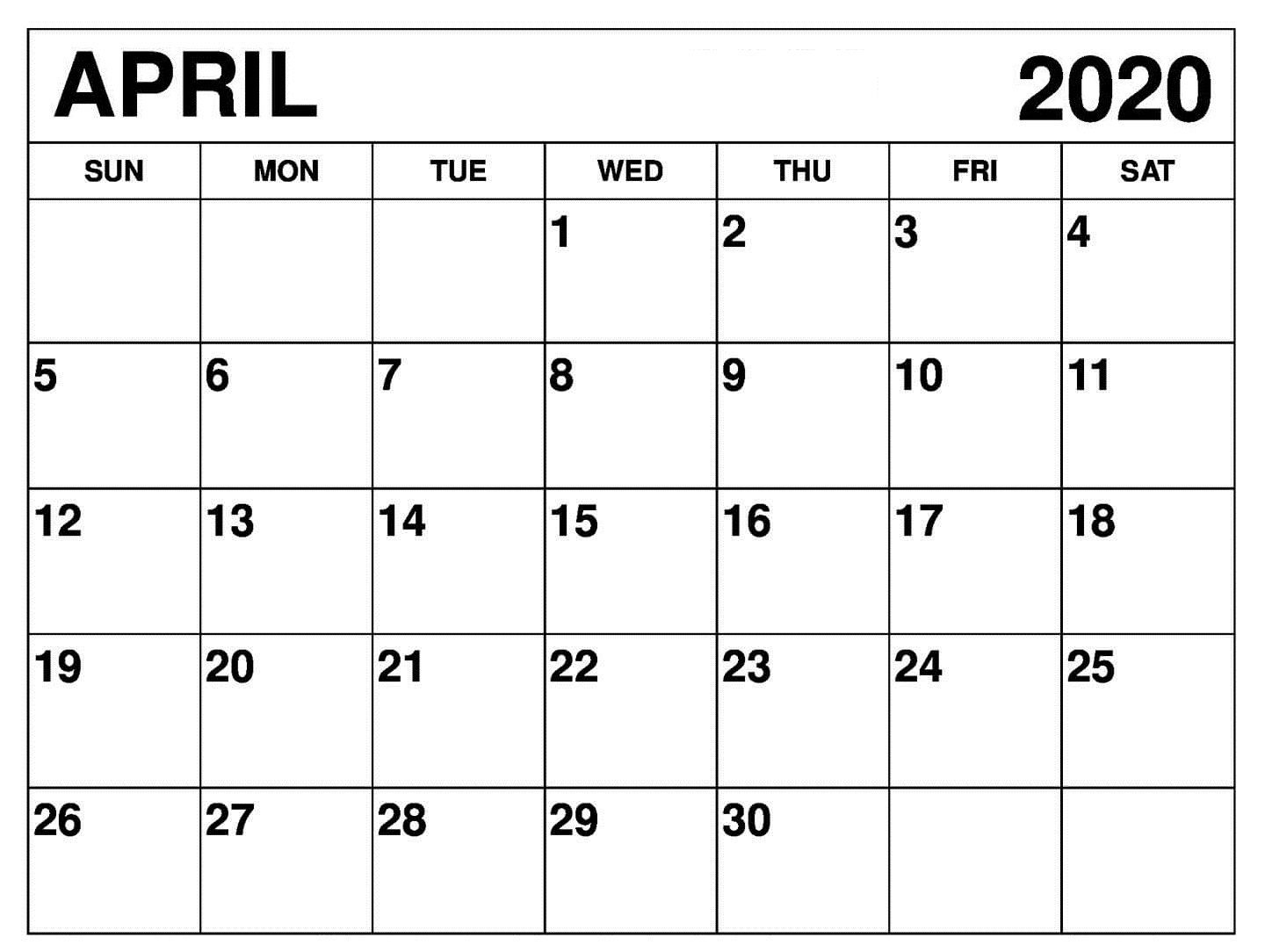 April 2020 Calendar Wallpaper For Wall | Free Printable