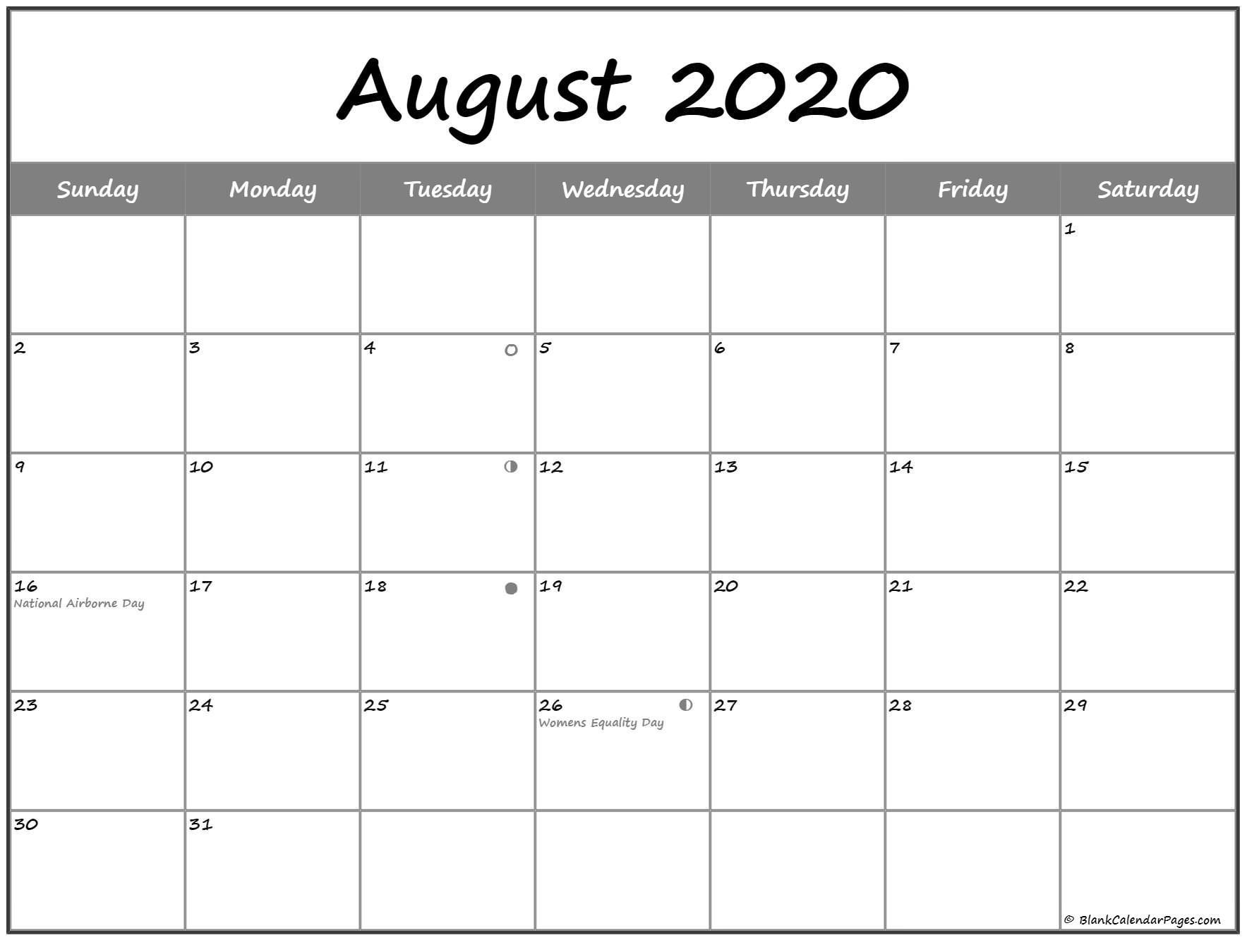 Extraordinary 2020 Calendar With Lunar Dates | Moon Phase