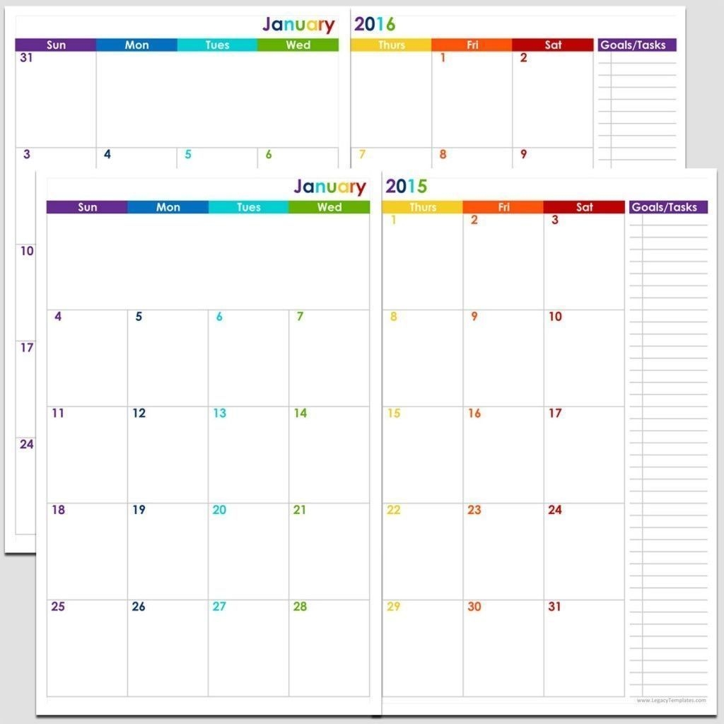 free 5 1/2 x 8 1/2 page daily calendar template editable