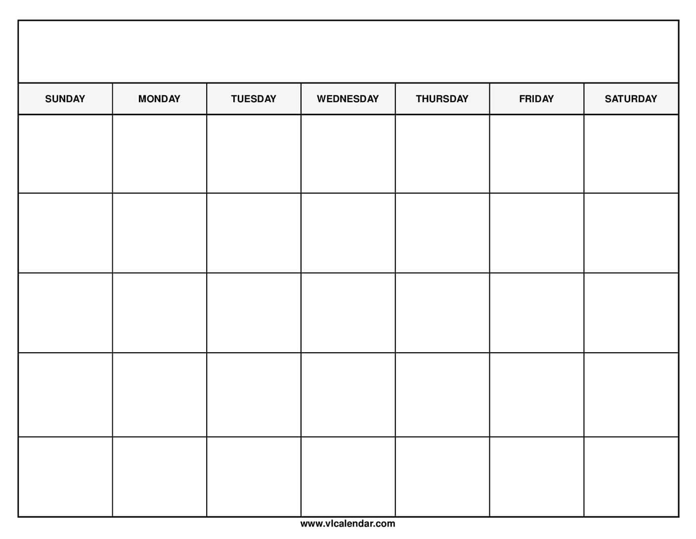 free printable blank calendar template