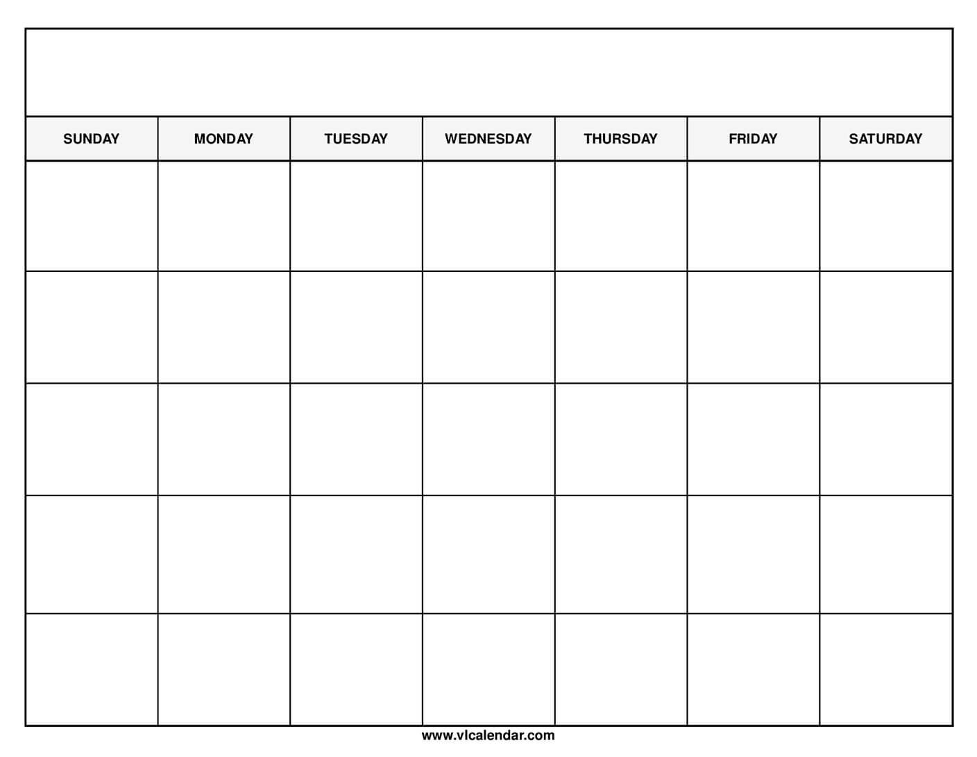 Free Printable Blank Calendar Template